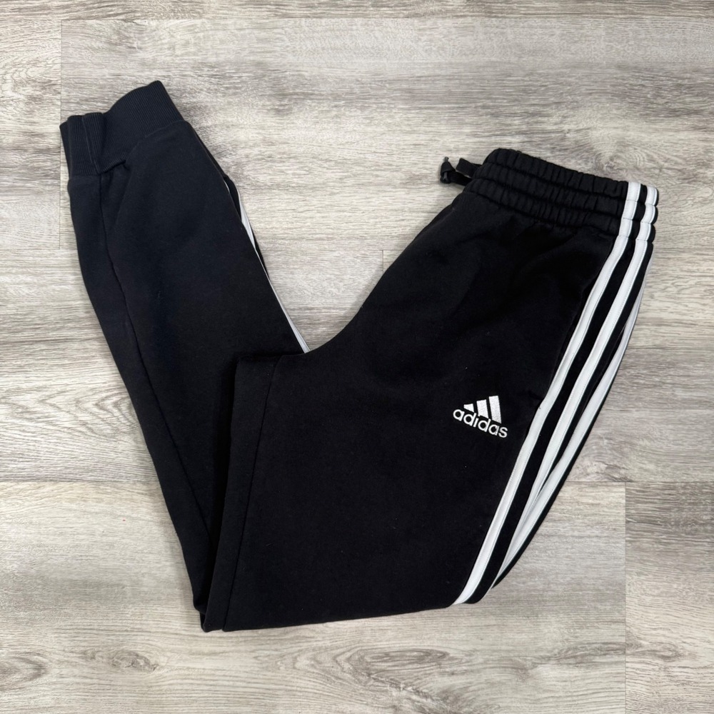 Adidas Essential 3 Stripe Jogger Sweatpants Black Youth‎ Small